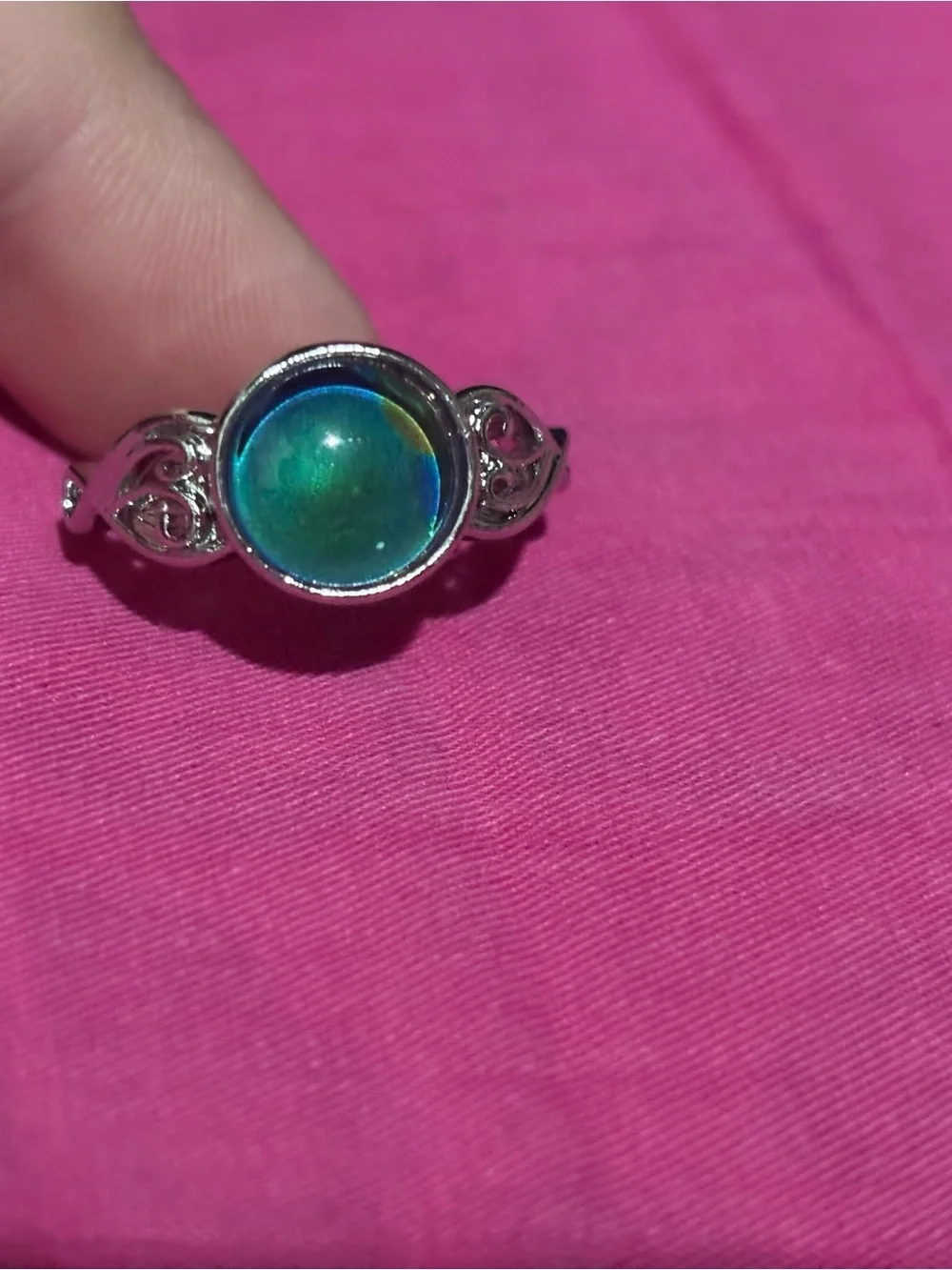 Size 11 silver mood ring